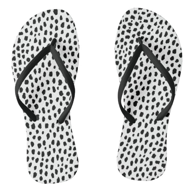 Tongs Spots dalmatiens (noir/blanc) (Semelle)