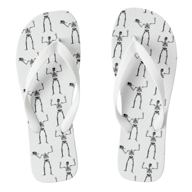 Tongs Squelettes d'Halloween, des friandises ou un sort, (Semelle)
