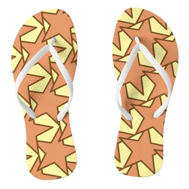Tongs Star moderne géométrique - caramel et jaune (Semelle)