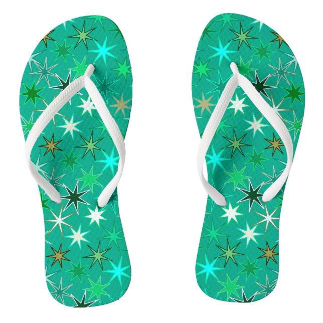 Tongs Starburst Print, Turquoise et Aqua (Semelle)