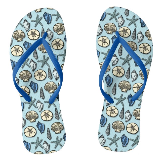 Tongs Starfish Seashells Joli Motif Nautique (Semelle)