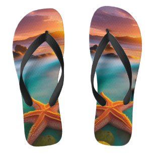 Tongs Starfish sur la plage à Dawn