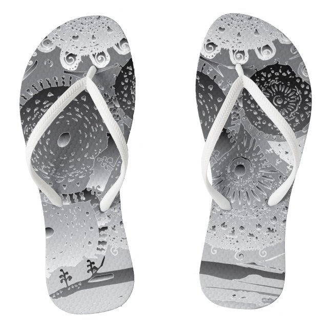 Tongs Steampunk blk&whit Mandalas Flip Flops (Semelle)
