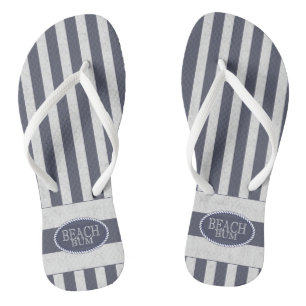 Tongs Stripes nautiques et Thème de Beach Bum