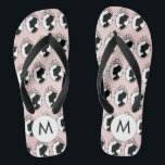 Tongs Style Camo Victorien Flip Rose<br><div class="desc">Cette mignonne paire de tongs dans un arrière - plan rose clair et noir motif de silhouette de camée victorien est un ajout idéal à n'importe quel sac cadeau ou comme des faveurs de fête amusante. C'est aussi un grand achat pour vous-même. Fête des mariées, Bachelorette Party ou un Sweet...</div>