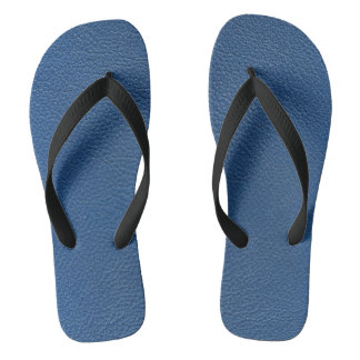 Tongs style cuir bleu