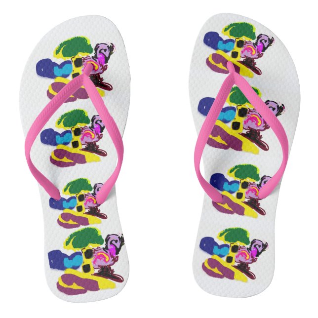 Tongs Style d'été amusant flamant rose (Semelle)