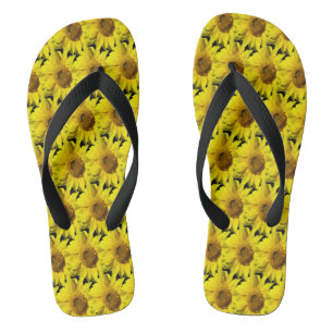 Tongs Sunflowers Motif Cust. Flèches noires couleur BG