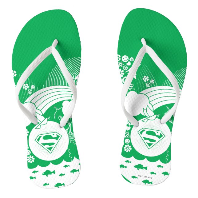 Tongs Supergirl Floral Peace Heart Graphisme (Semelle)
