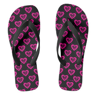 Tongs Supergirl Hearts Diagonal Pattern