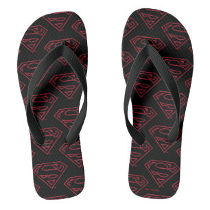 Tongs Superman S-Shield Logo en ligne rouge