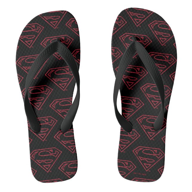 Tongs Superman S-Shield | Logo en ligne rouge (Semelle)