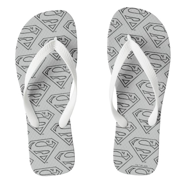 Tongs Superman S-Shield | Logo Simple Black Outline (Semelle)