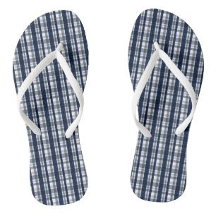 Tongs Supporter de Dallas Sports Navy bleu plaid rayé ar