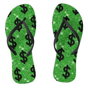 Tongs SYMBOLE Dollar Noir Argent Entrepreneur Wall Stree