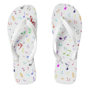 Tongs Symboles musicaux dans des couleurs d'arc-en-ciel