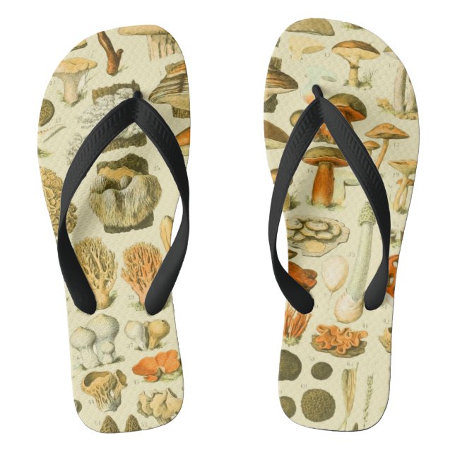 Tongs Tabouret de toilette Vintage de champignons Illust (Semelle)