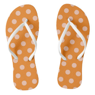Tongs Taches de polka Orange pêche