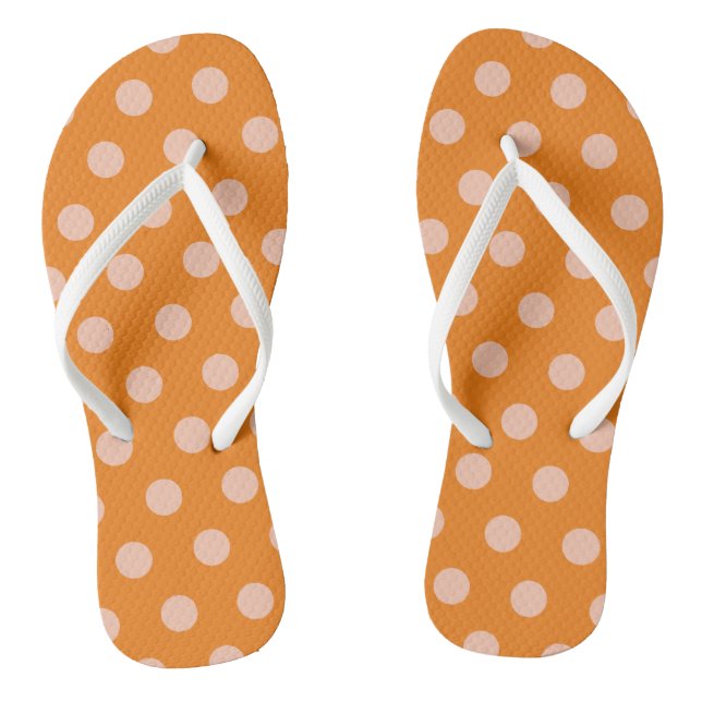 Tongs Taches de polka Orange pêche (Semelle)