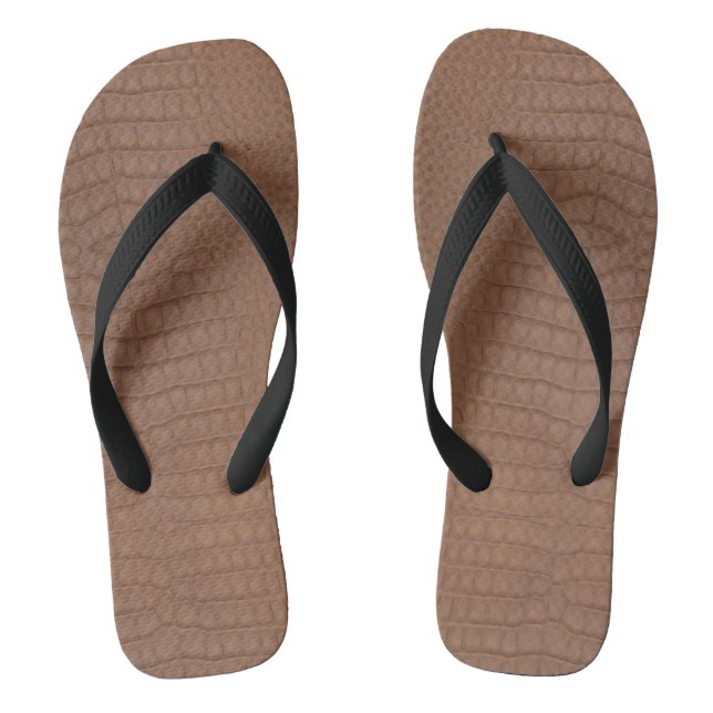 Tongs Tan Alligator Texture Imprimer (Semelle)