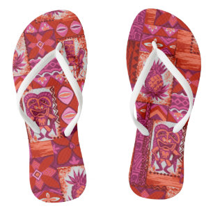 Tongs Tapa Vintage hawaïen Pomaika’i Tiki