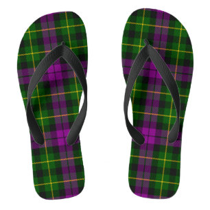 Tongs Tartan Abercrombie Purple & Vert Tournes Adultes