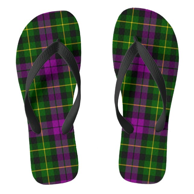 Tongs Tartan Abercrombie Purple & Vert Tournes Adultes (Semelle)