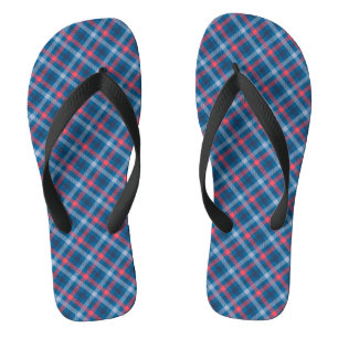 Tongs Tartan bleu clair bleu marine Plaid Tartan Plaid