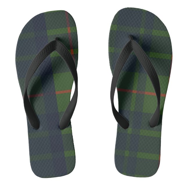 Tongs Tartan écossais rouge bleu vert (Semelle)