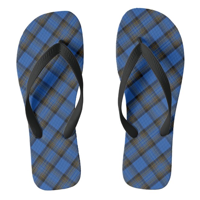 Tongs Tartan Plaid Bleu de l'Île de Skye (Semelle)