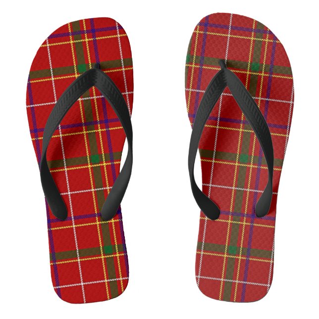 Tongs Tartan rouge coloré (Semelle)