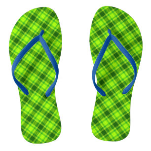 Tongs Tartan vert À damiers Motif plaid-57578