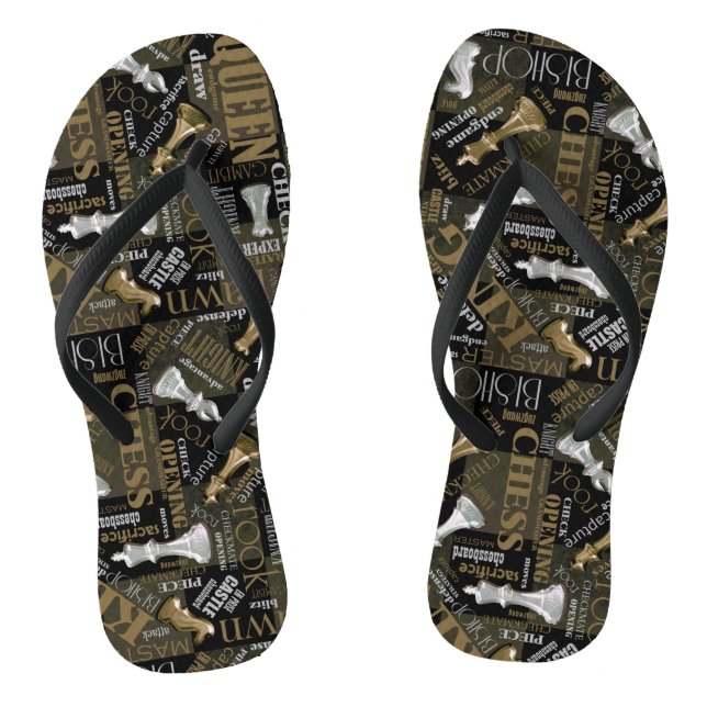 Tongs Termes et pièces d'échecs Argent et Or ID784 (Semelle)