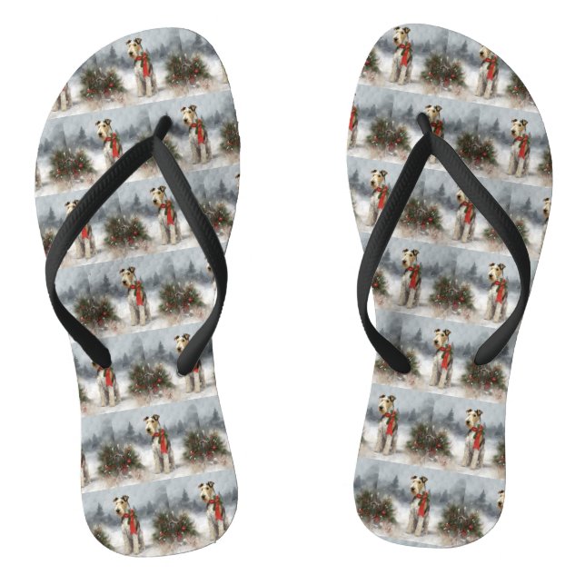 Tongs Terrier Wirefox dans la neige Noël (Semelle)