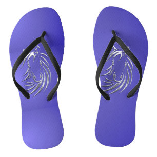 Tongs Tête de Lotus Blue Horse