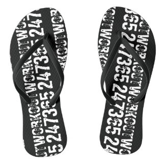Tongs Texte usé et rayé Workout 247365 blanc