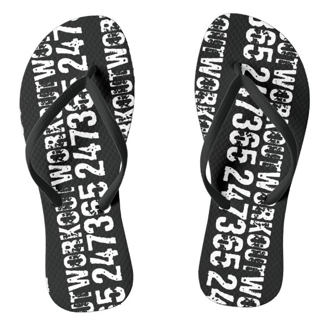 Tongs Texte usé et rayé Workout 247365 blanc (Semelle)