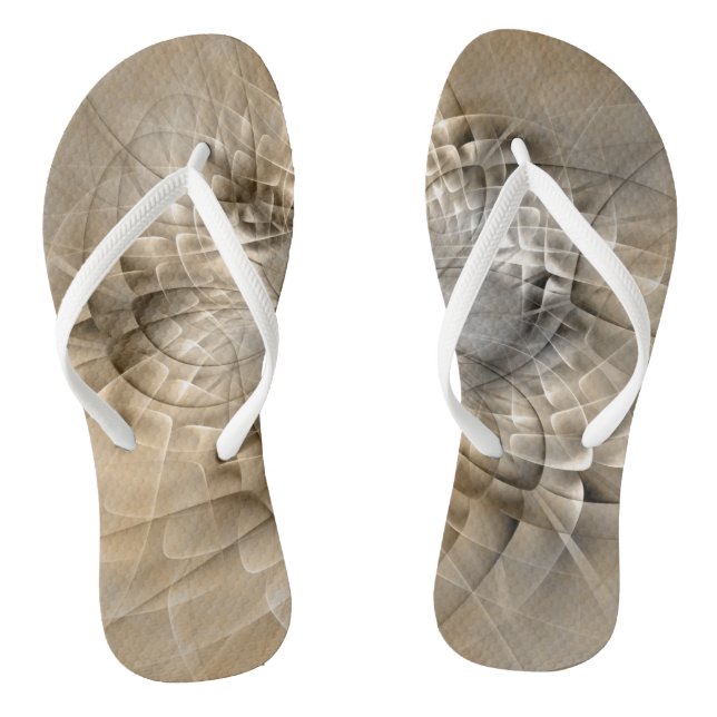 Tongs Texture d'art fractal abstrait de tons terrestres (Semelle)