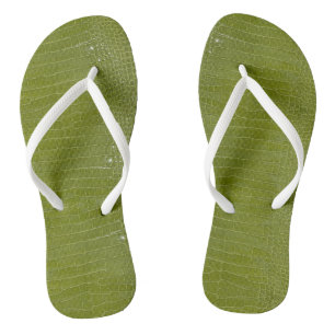 Tongs Texture de l'alligator vert citron