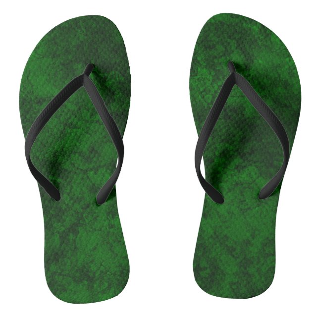 Tongs texture vert foncé texturé en marbre de daim grani (Semelle)