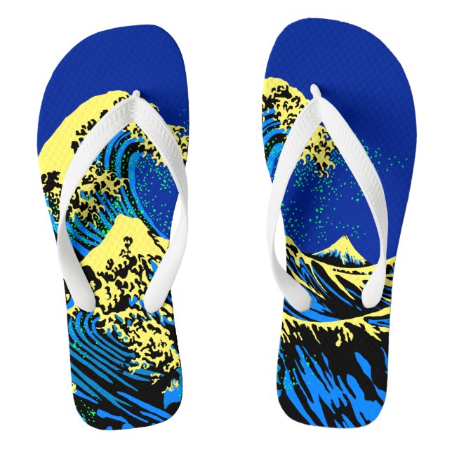 Tongs The Great Hokusai Wave in Pop Art Style (Semelle)