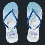 Tongs Thème de la couleur de l'eau Mariage de plage Flip<br><div class="desc">Thème de la couleur de l'eau Mariage de plage Flipflops</div>