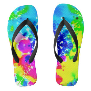 Tongs Tie arc-en-ciel Tie Dye Flip Flops