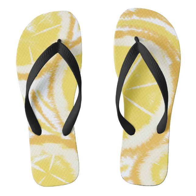 Tongs Tie Dye Citron Abstrait Rond Fruit (Semelle)