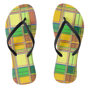 Tongs Tissu coloré des Caraïbes Madras Tartan