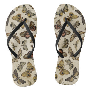 Tongs Tournes vintages des papillons