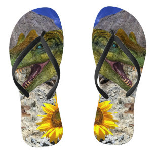 Tongs Tournesol Dinosaure Flore Feuilles