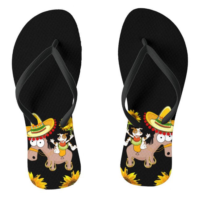 Tongs Tournesol Floral Cheval Flip Flops (Semelle)