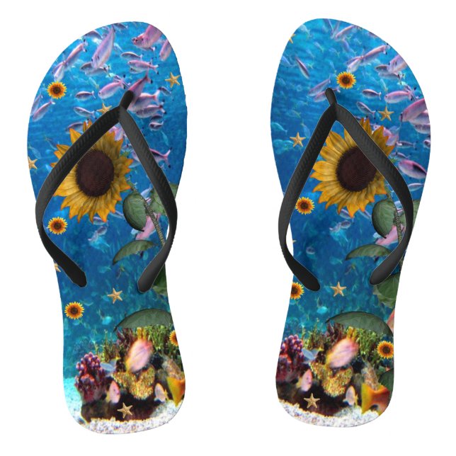 Tongs Tournesol Océan Poisson Flip Flops (Semelle)