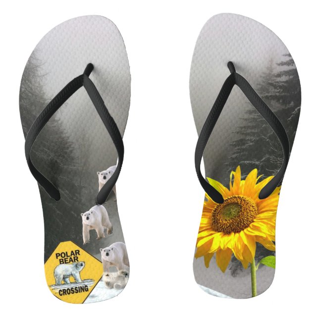 Tongs Tournesol Polaire Ours Flore Tournesol (Semelle)